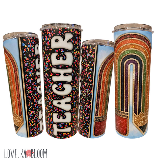 Over-the-Pencil Bright Teacher Tumbler