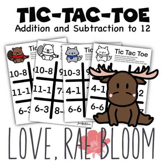 Digital Download: Tic-Tac-Toe: Addition and Subtraction to 12