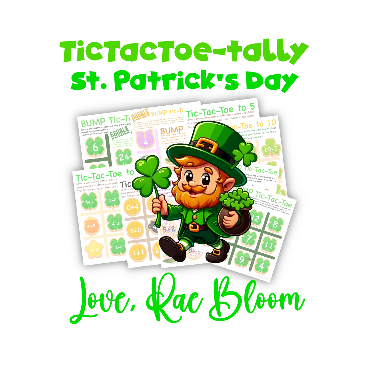 Tic Tac Toe-tally St. Patrick's Day  Math Downloads